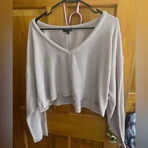 The Ordinary Ribbed V-Neck Sweater - Light Pink